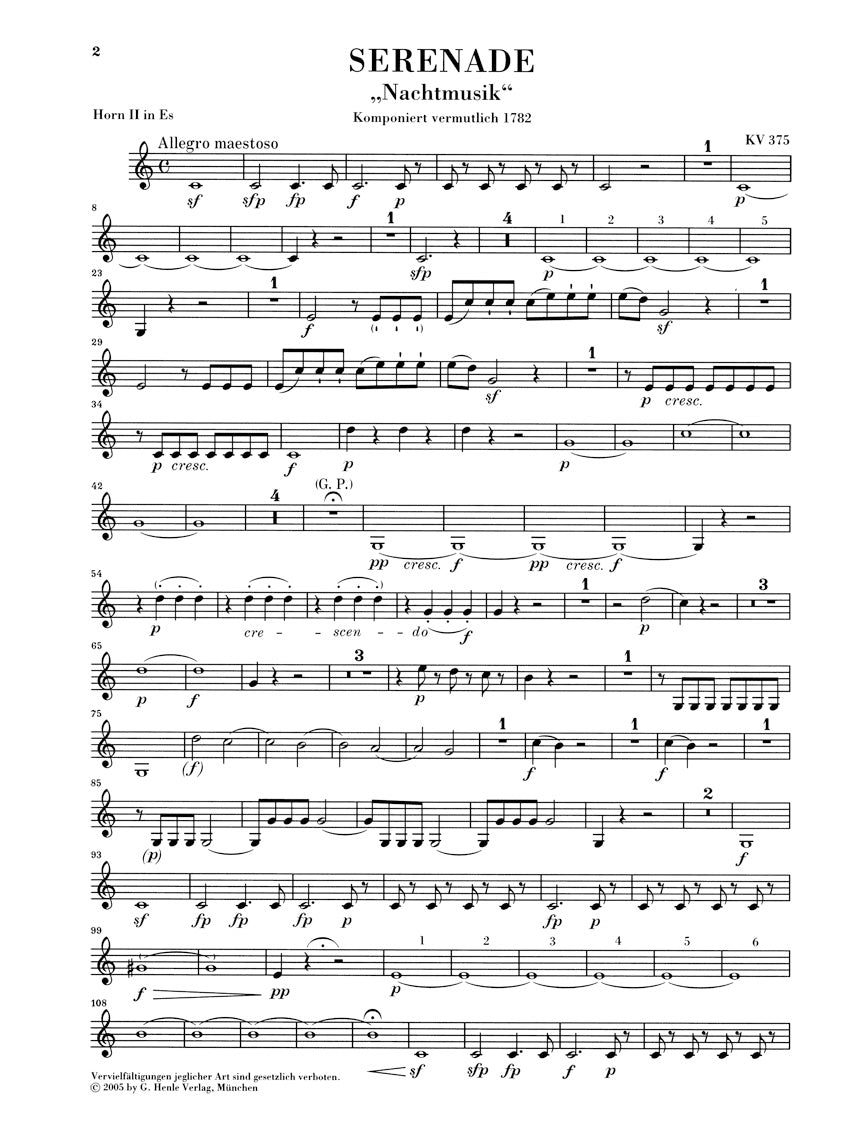 Mozart: Serenade in E-flat Major, K. 375 for Wind Octet