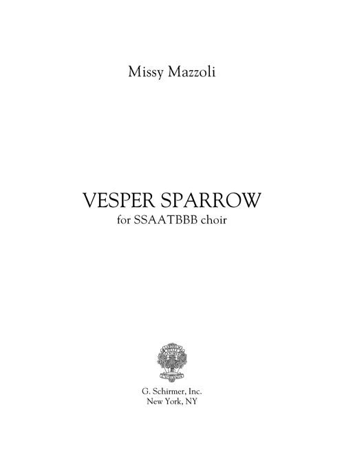 Mazzoli: Vesper Sparrow