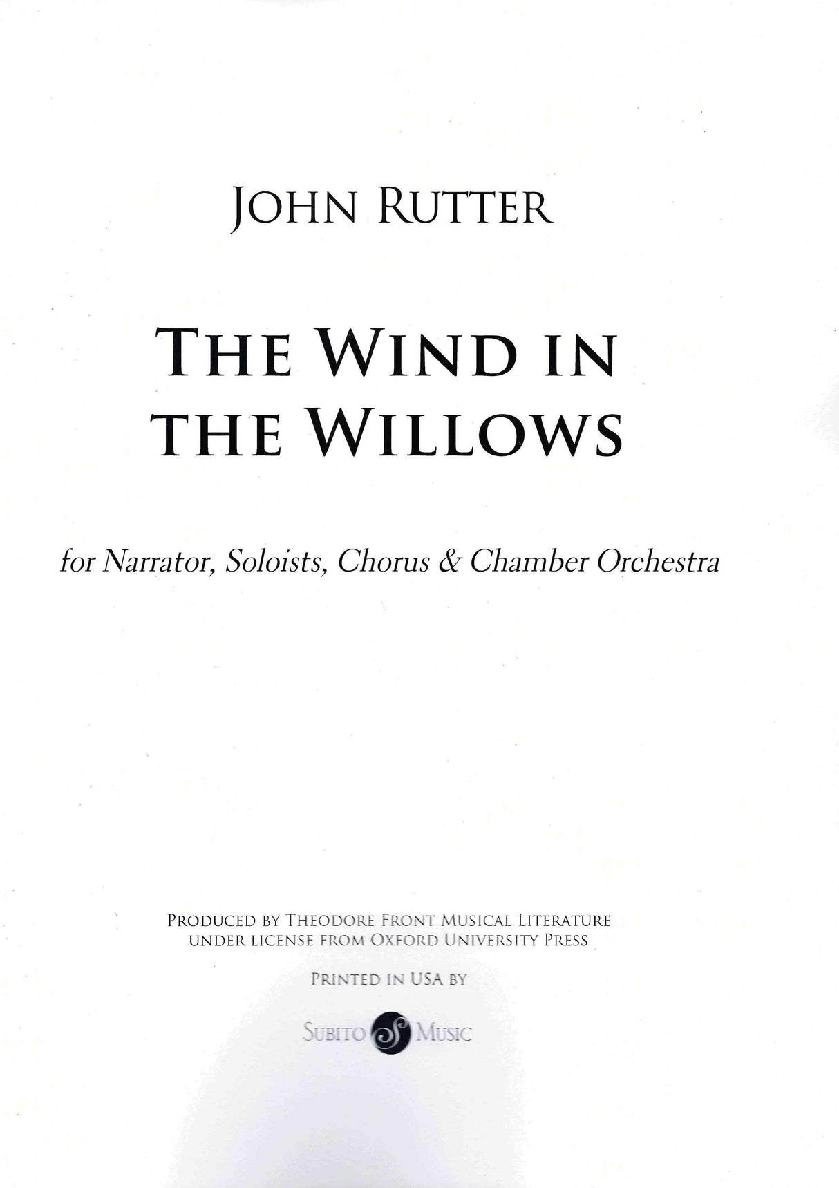 Rutter: The Wind in the Willows