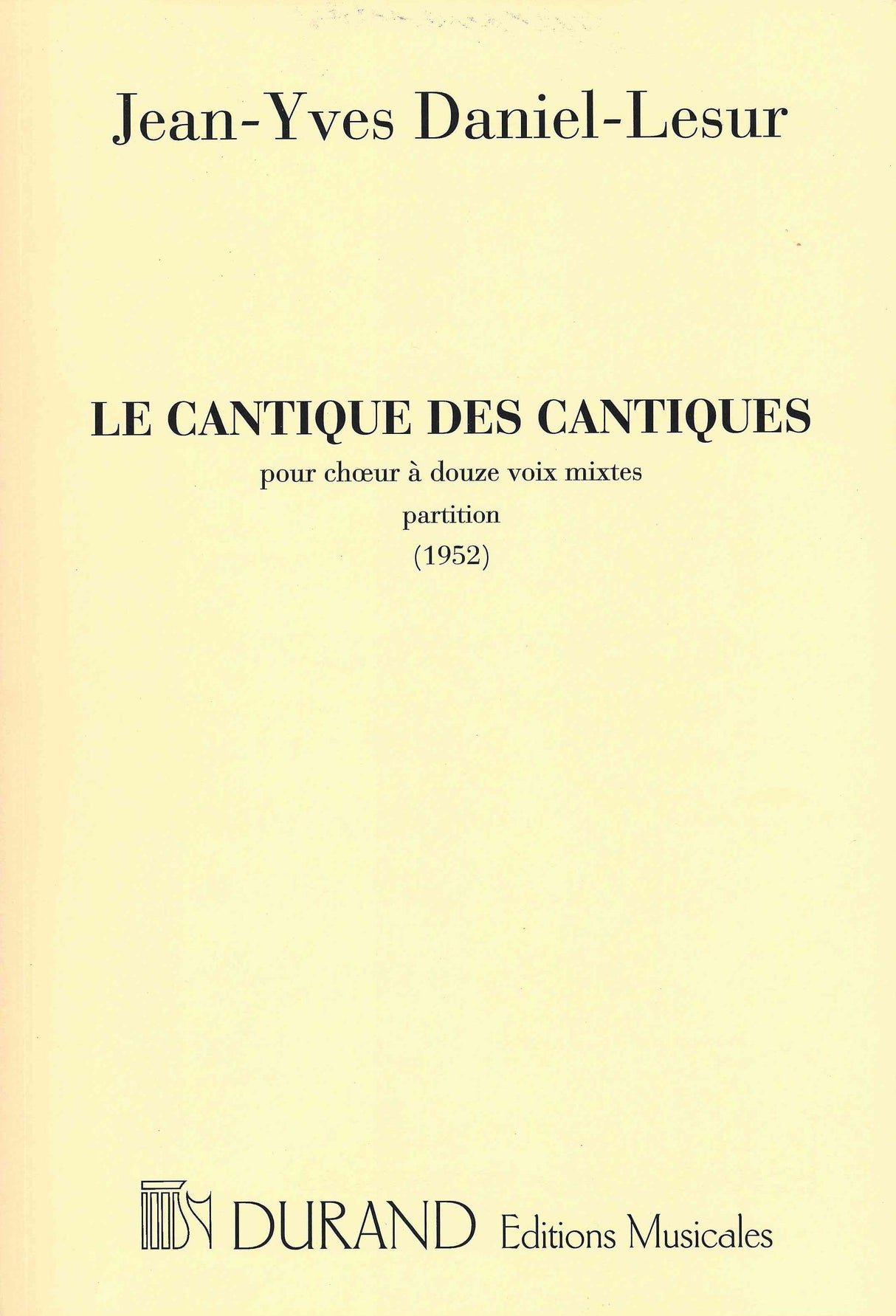 Daniel-Lesur: Le Cantique des cantiques