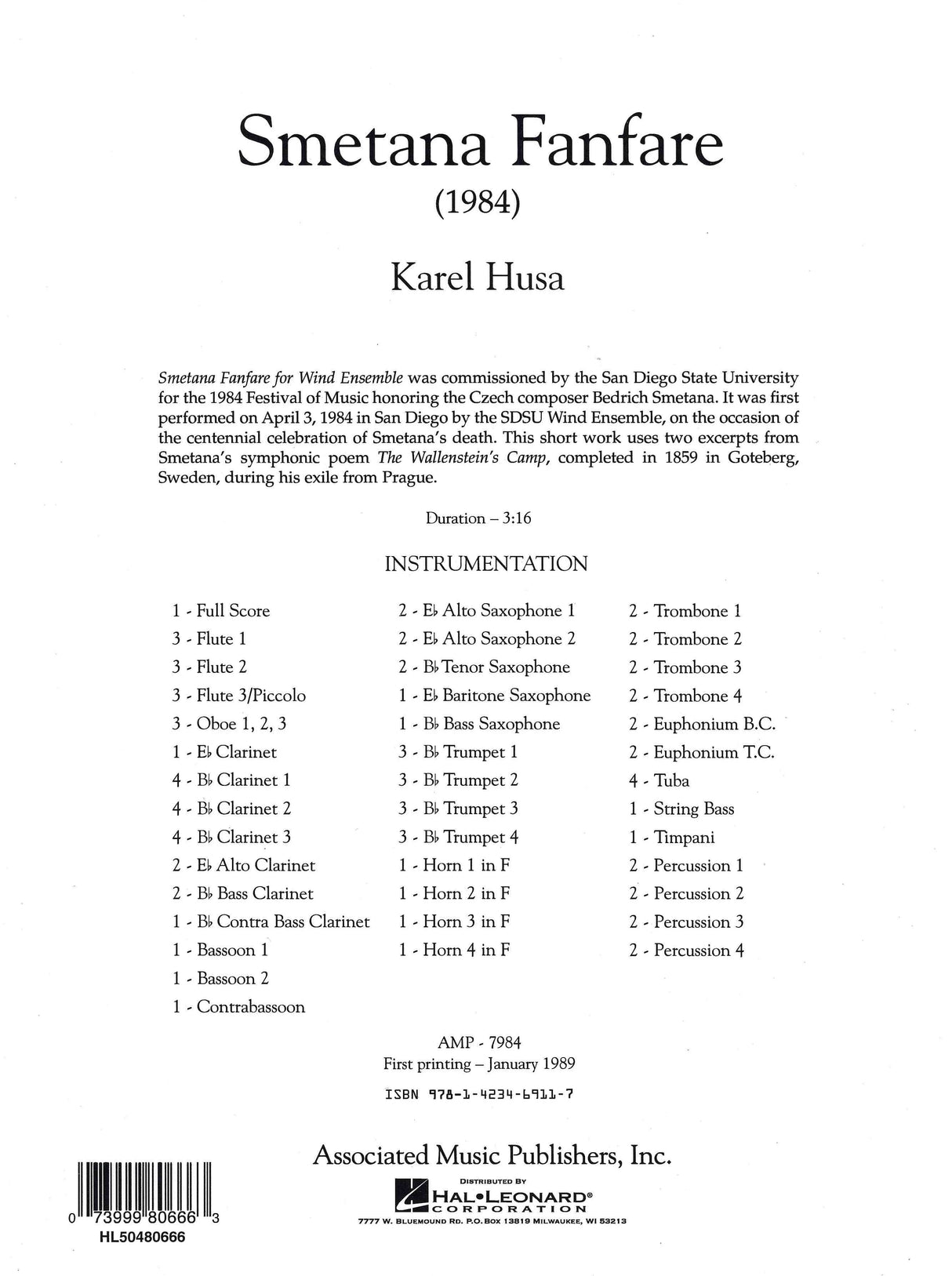 Husa: Smetana Fanfare