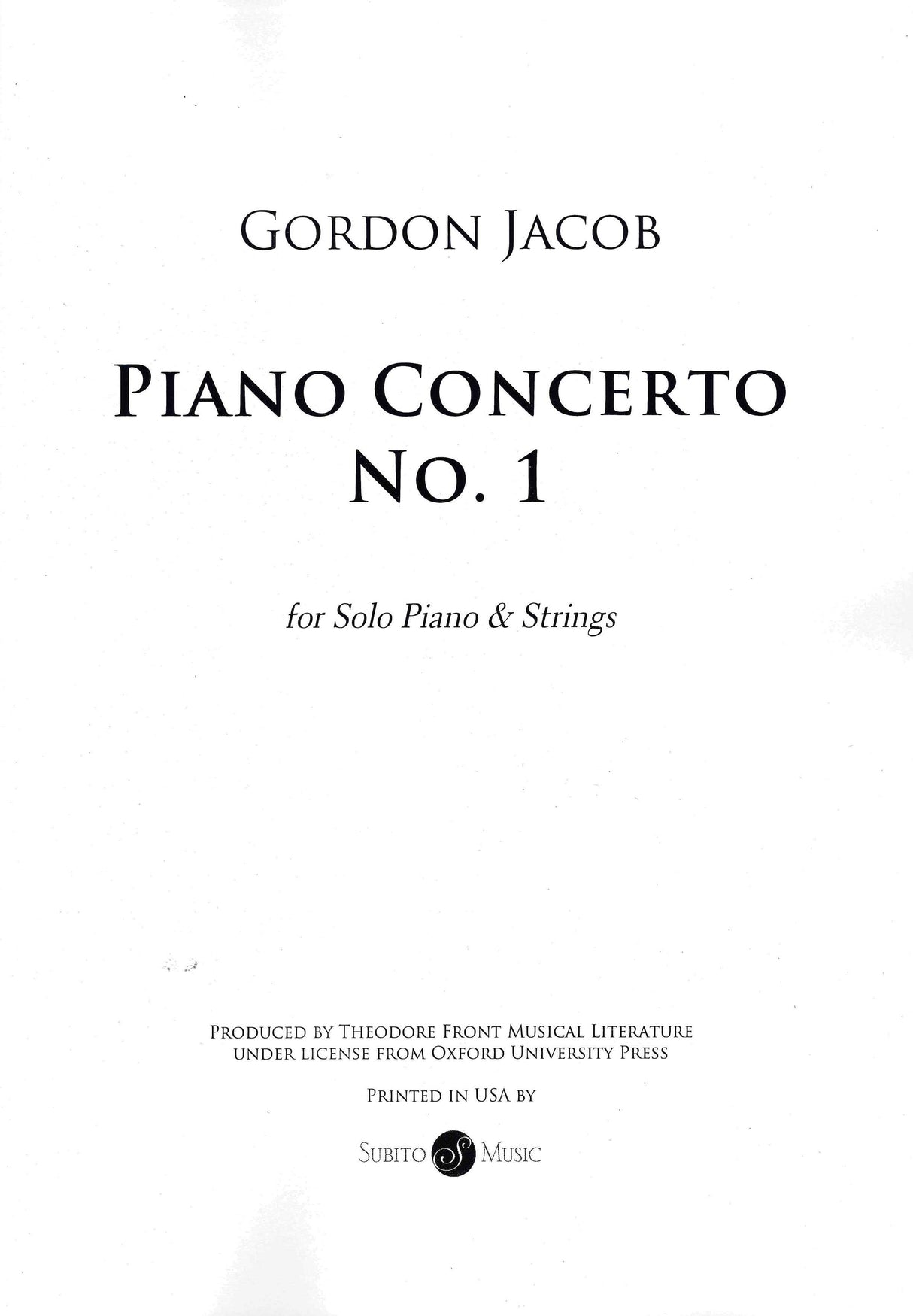 G. Jacob: Piano Concerto No. 1