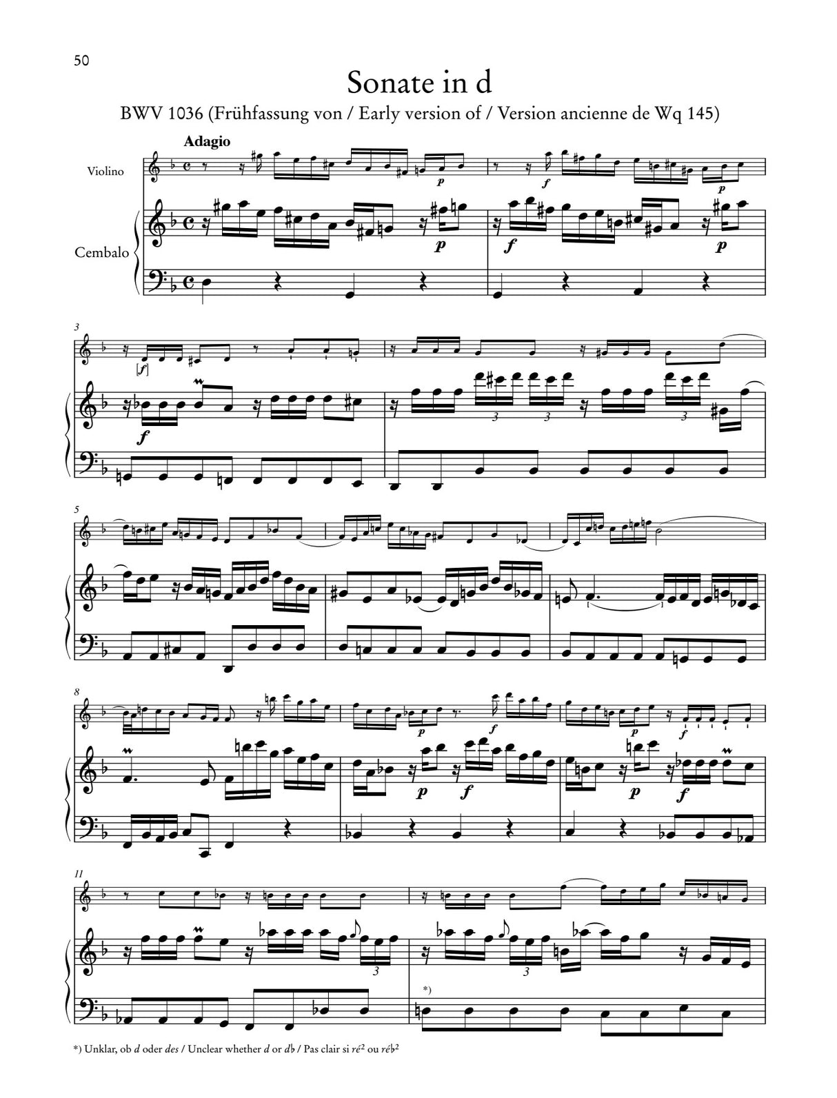 C.P.E. Bach: Works for Violin and Harpsichord - Volume 1 (Wq. 71-74, BWV 1036, Wq. 143-147)