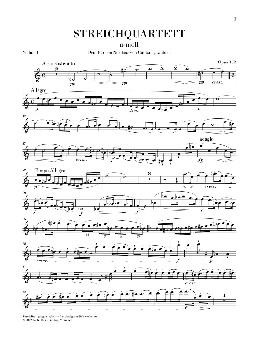 Beethoven: String Quartet in A Minor, Op. 132