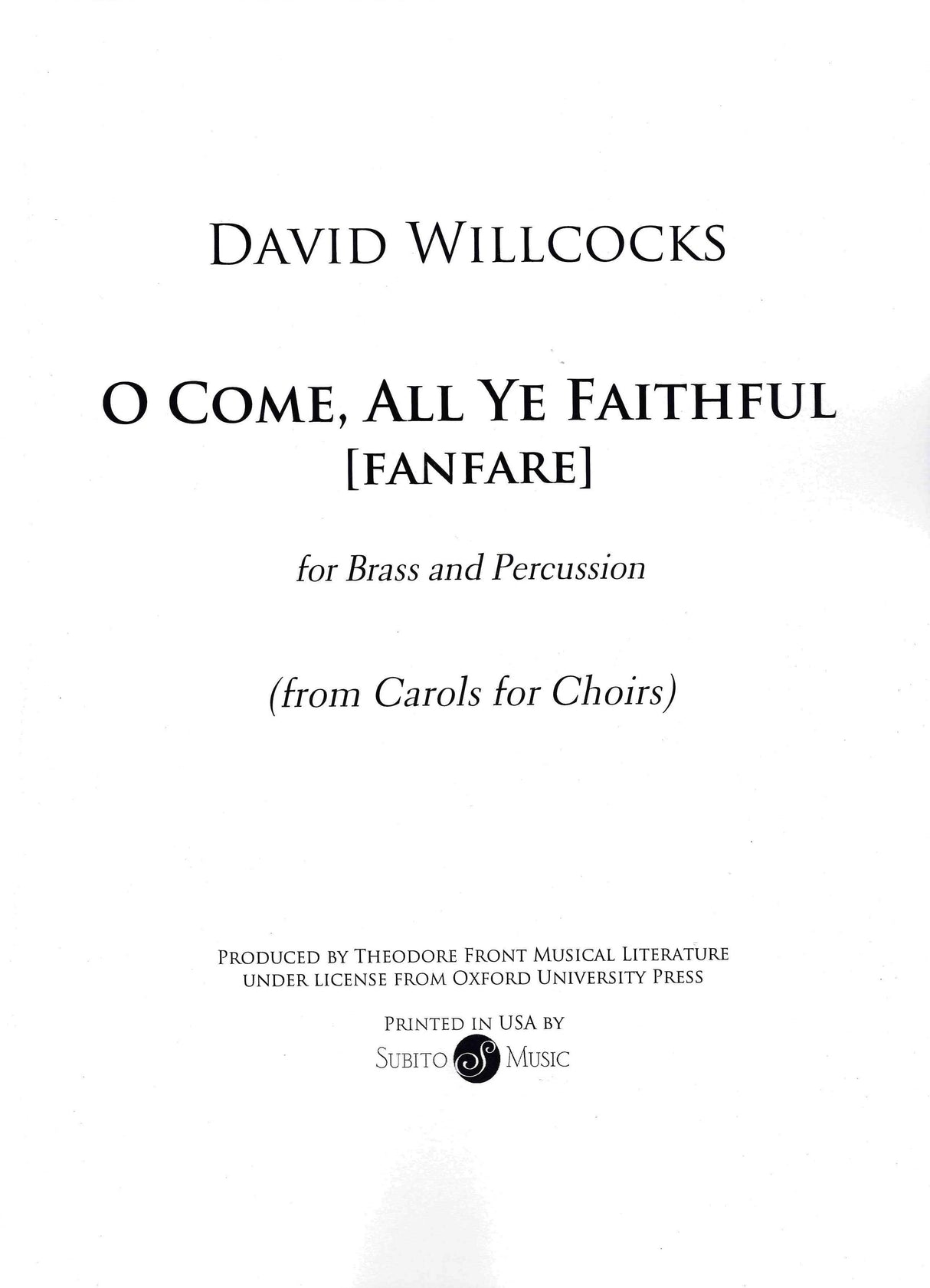Willcocks: Fanfare for O come, all ye faithful