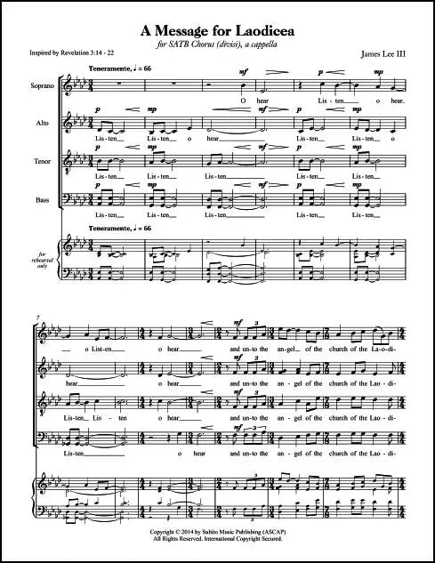 Lee III: A Message for Laodicea