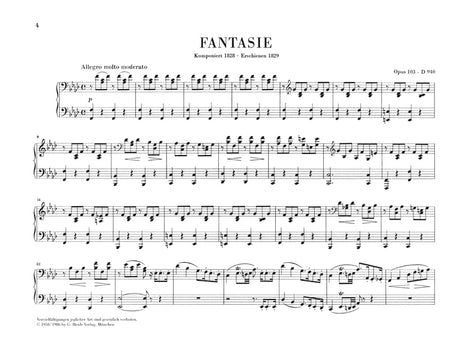 Schubert: Fantasy in F Minor, D 940, Op. 103