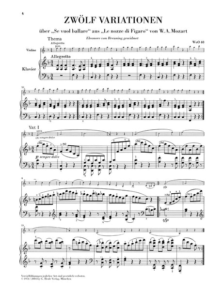 Beethoven: Variations, Rondo, & Dances, WoO 40-42