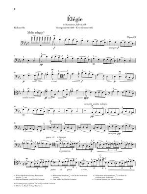 Fauré: Élégie for Cello and Piano, Op. 24