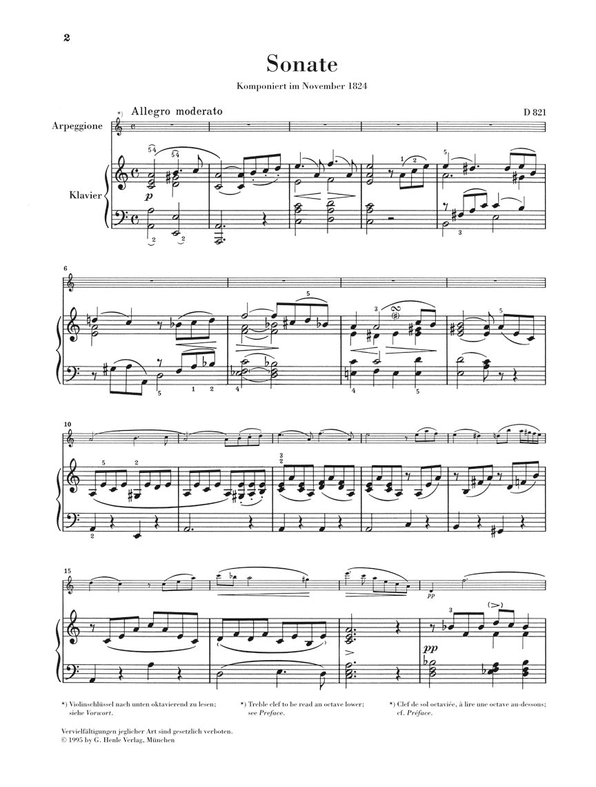 Schubert: Arpeggione Sonata, D 821 (arr. for viola)