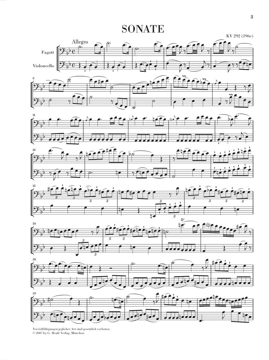 Mozart: Bassoon Sonata in B-flat Major, K. 292 (196c)