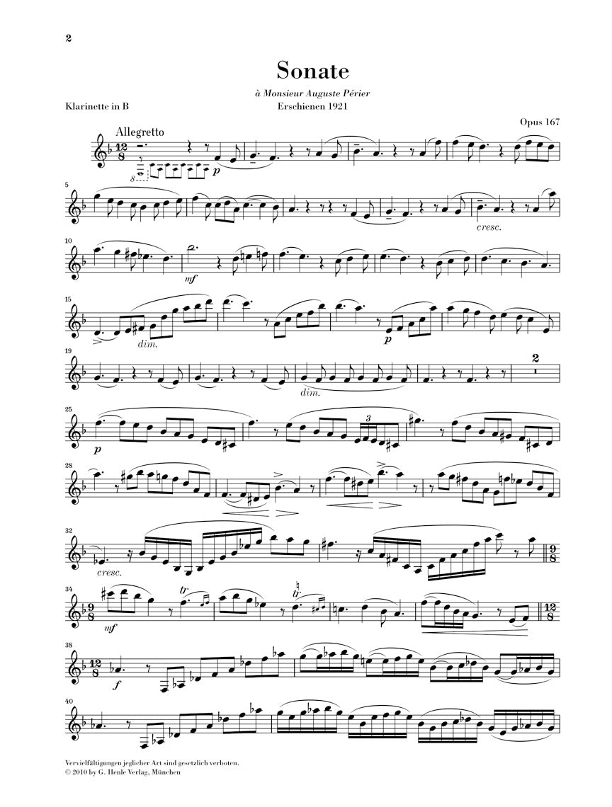 Saint-Saëns: Clarinet Sonata, Op. 167