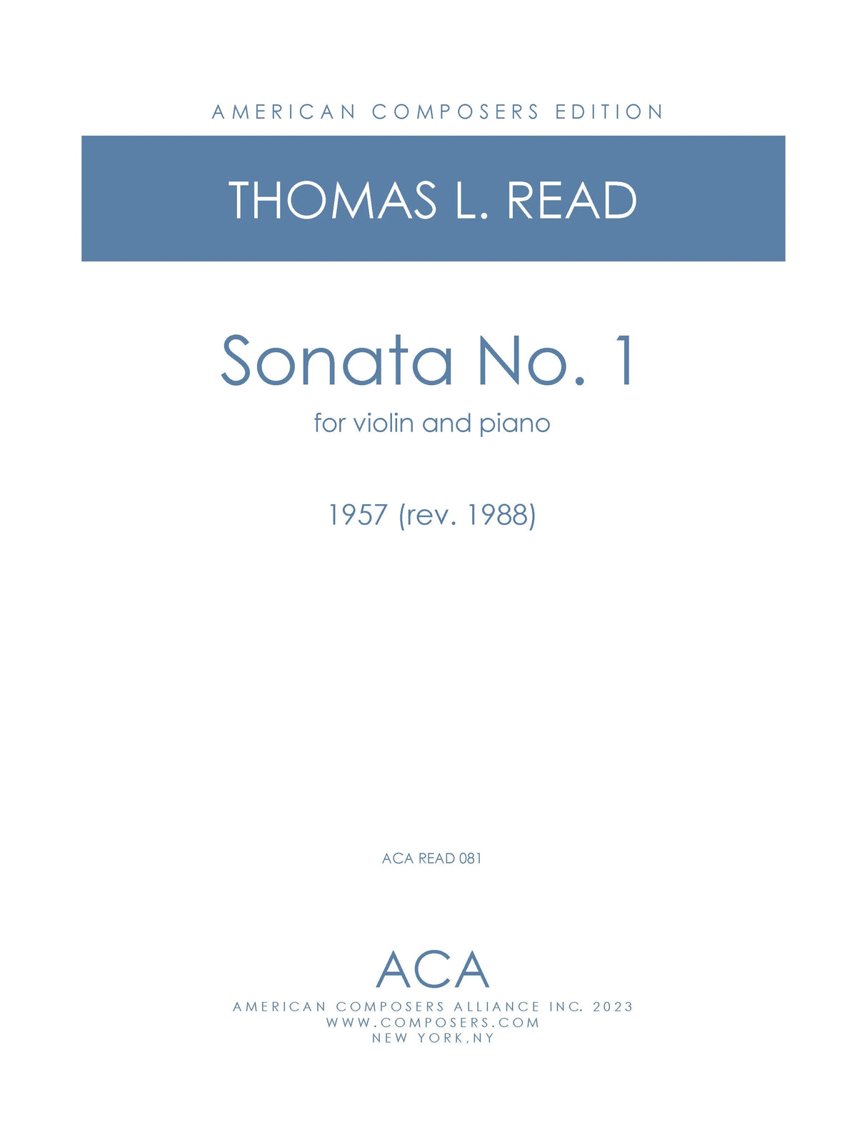 Read: Violin Sonata No. 1