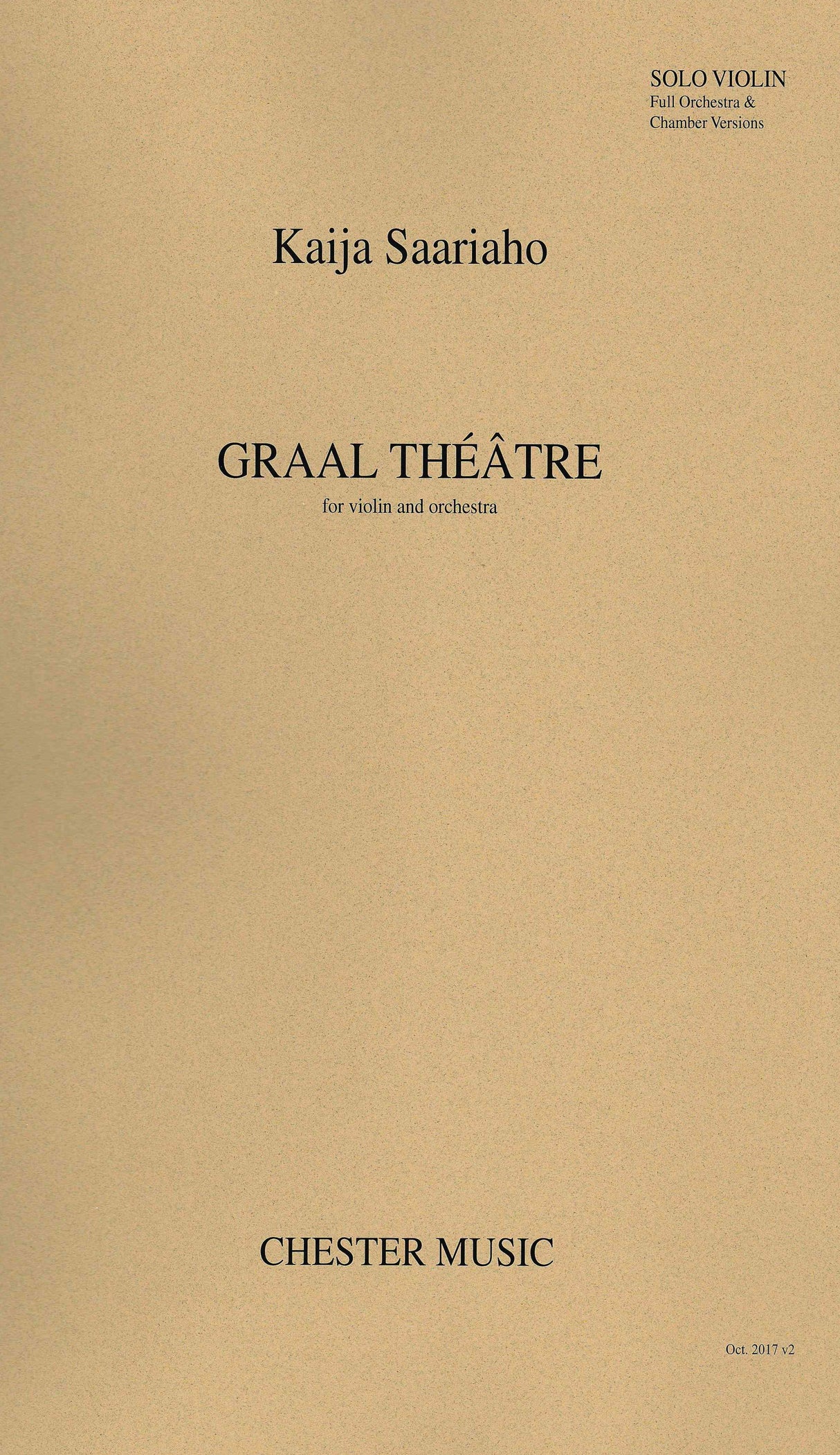 Saariaho: Graal Theatre for Violin and Orchestra