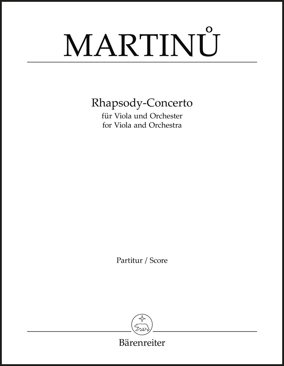 Martinů: Rhapsody-Concerto