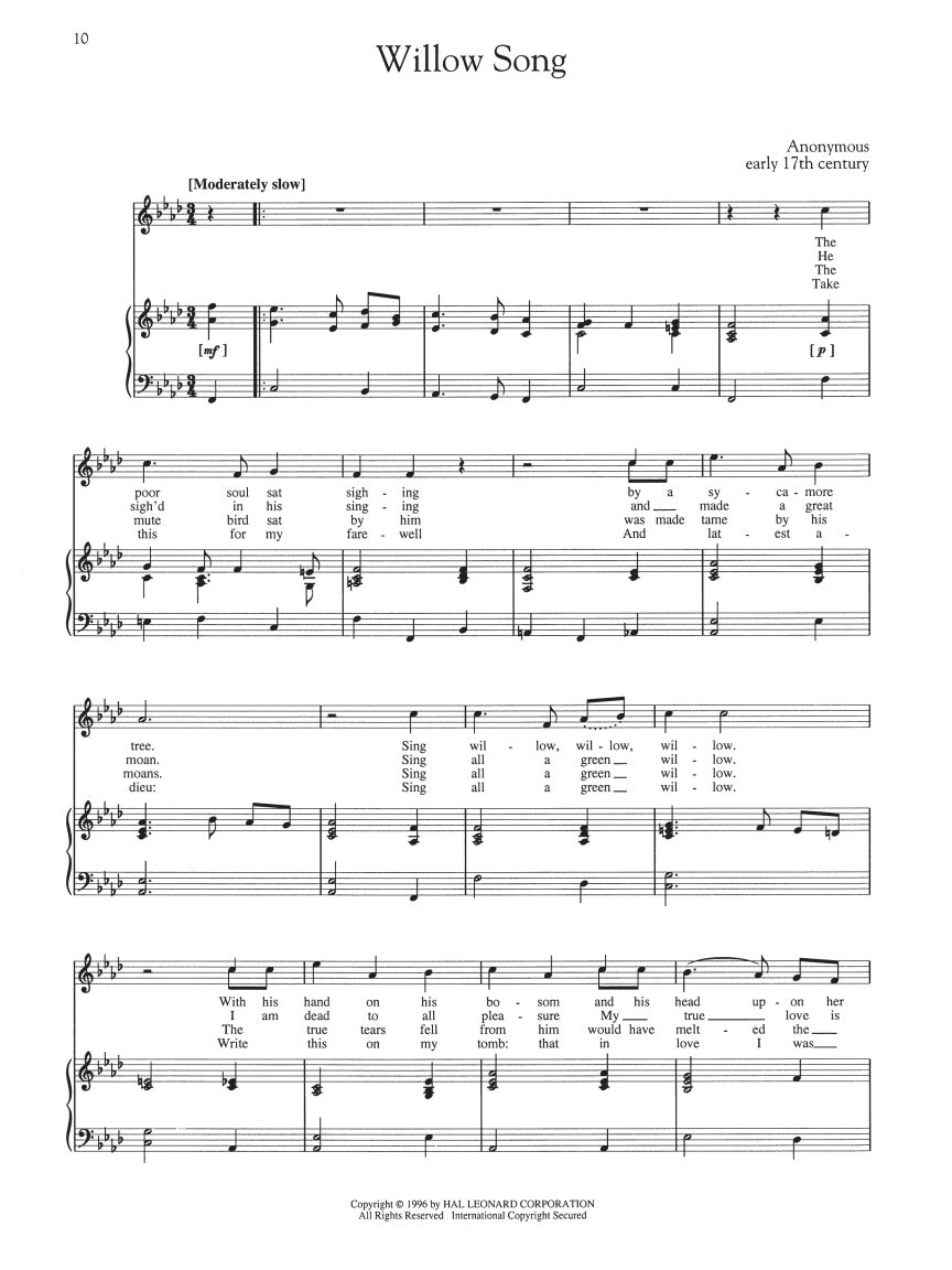 English Songs: Renaissance to Baroque