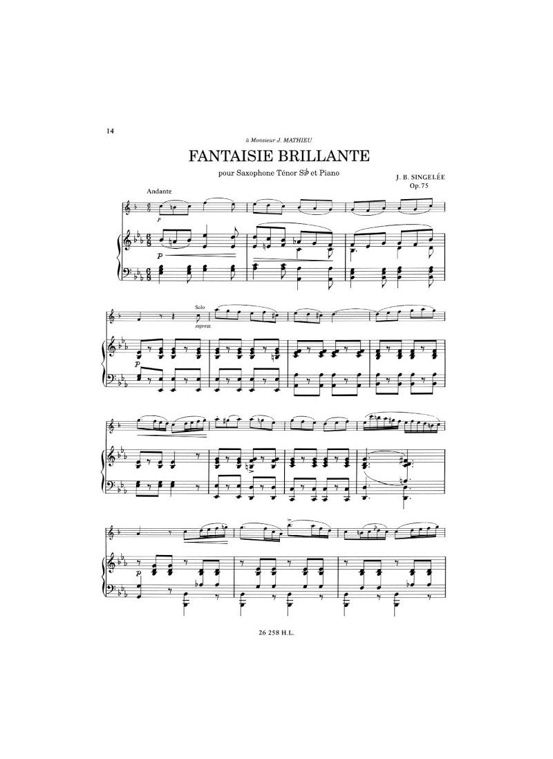 Singelée: Solo de concerts, Opp. 84, 92 & Fantaisie brillante, Op. 75 & Sax Concerto, Op. 57