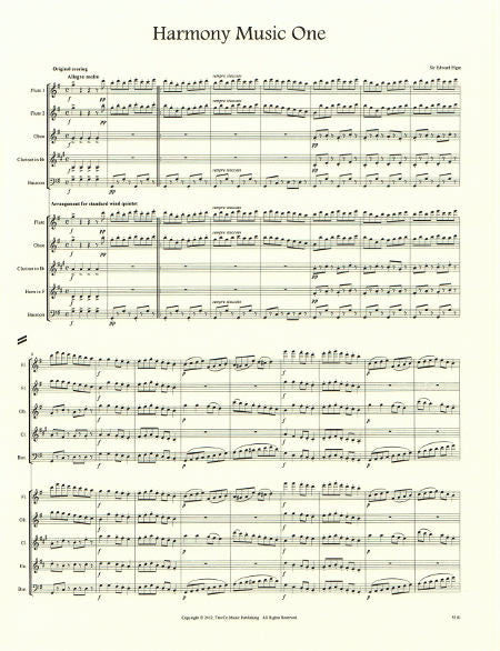 Elgar: Harmony Music, Op. 6, No. 2 - Volume 1 (Original Instruments & arr. for Wind Quintet)