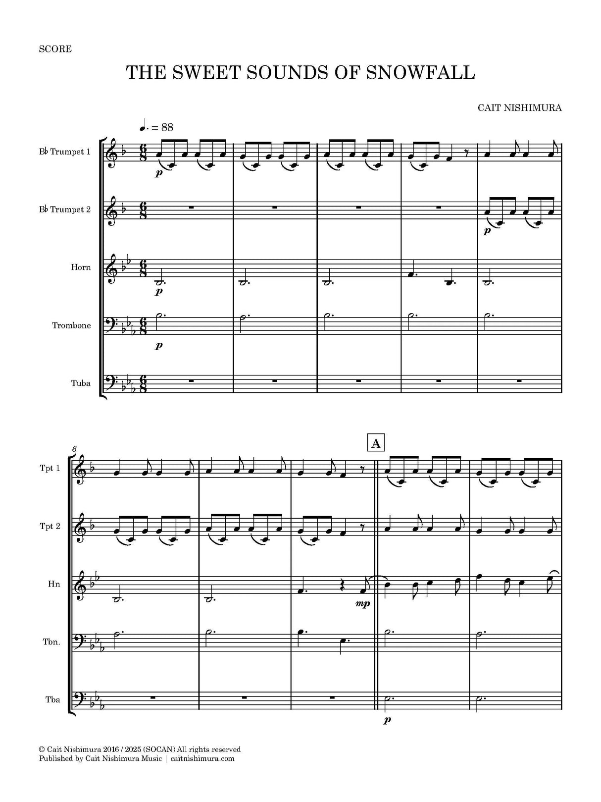 Nishimura: The Sweet Sounds of Snowfall (Version for Brass Quintet)