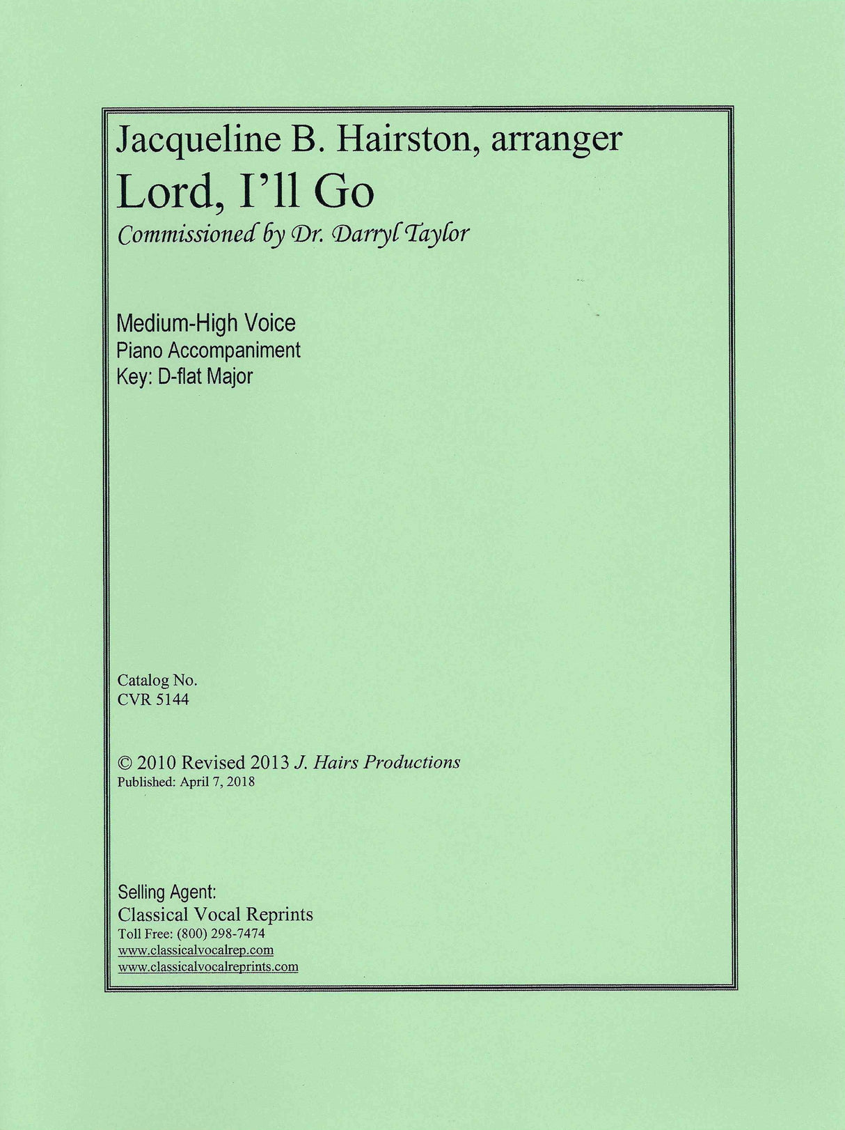 Hairston: Lord, I'll Go