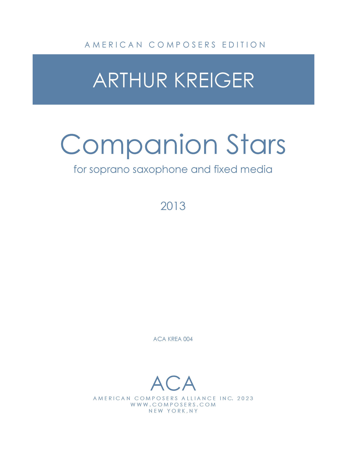 Kreiger: Companion Stars