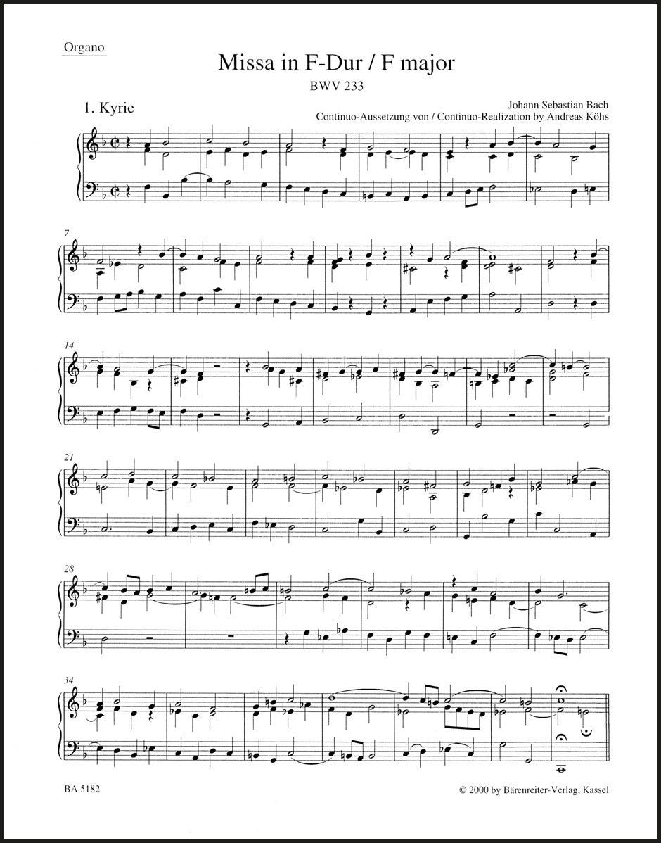 Bach: Mass in F Major, BWV 233