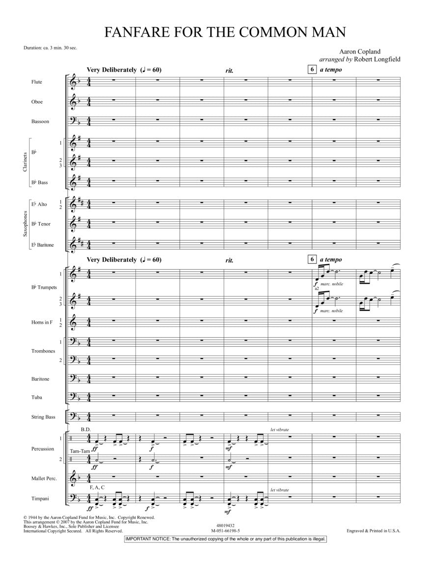 Copland: Fanfare for the Common Man (arr. for band)