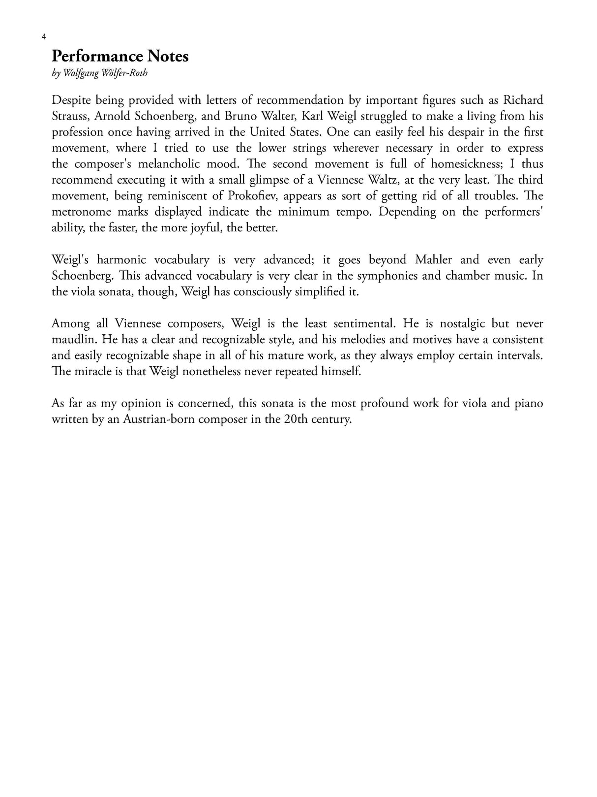 Weigl: Viola Sonata