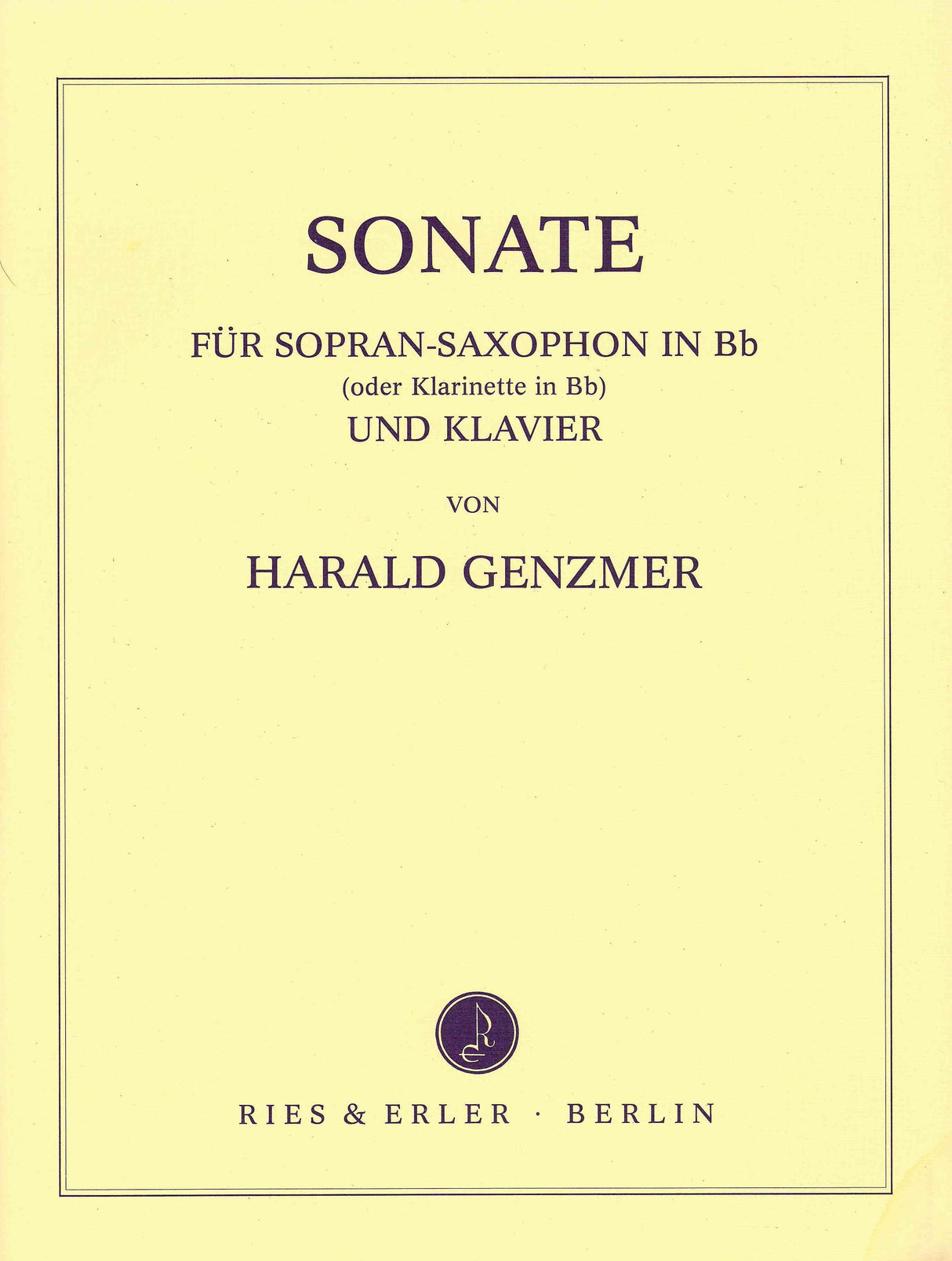Genzmer: Soprano Saxophone Sonata