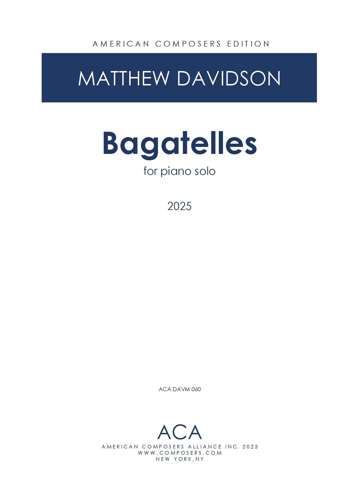 Davidson: Bagatelles for Piano