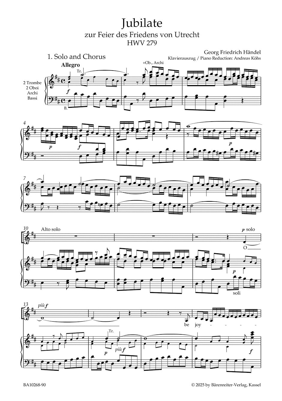 Handel: Jubilate zur Feier des Friedens von Utrecht, HWV 279