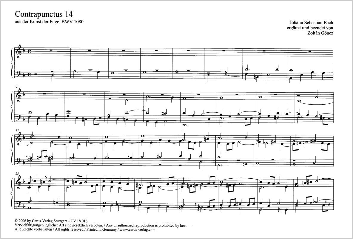 Bach: Contrapunctus 14