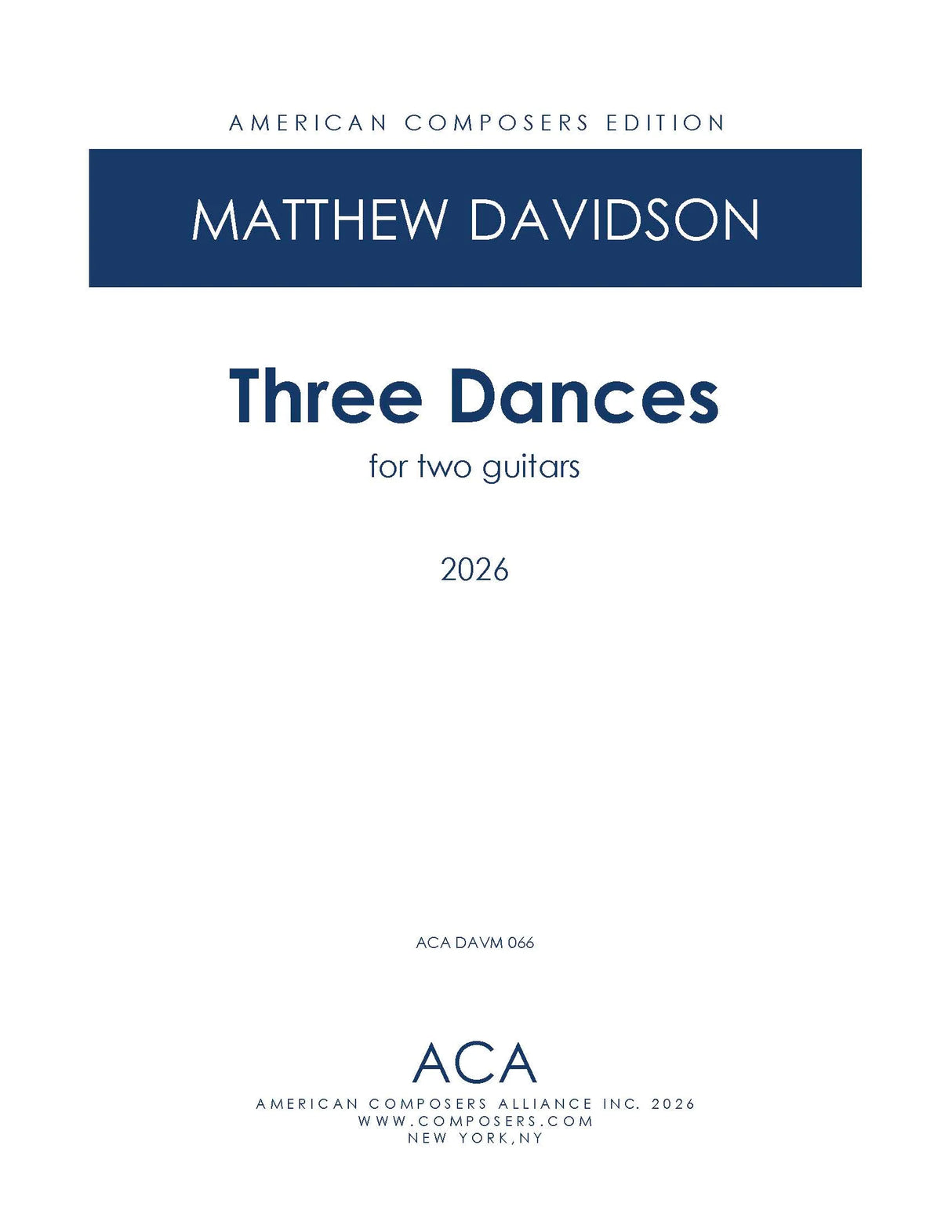 Davidson: 3 Dances for Two Guitars