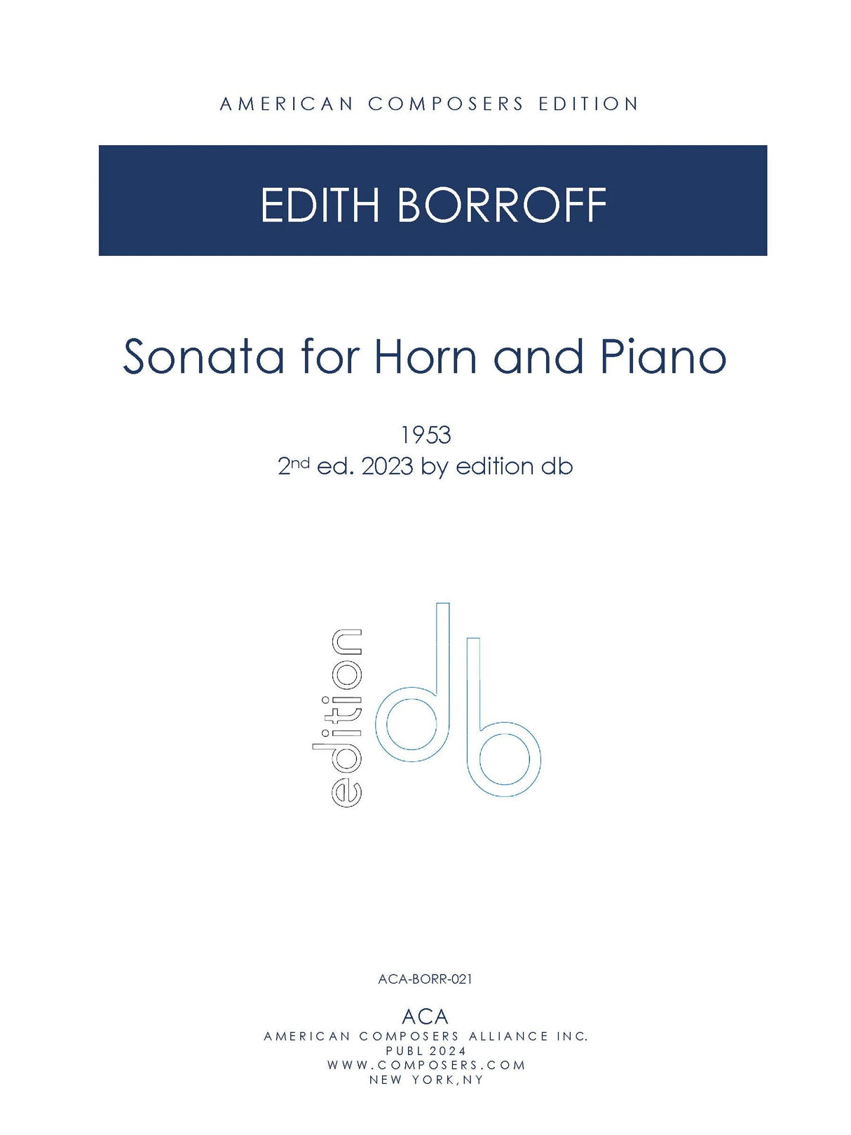 Borroff: Horn Sonata