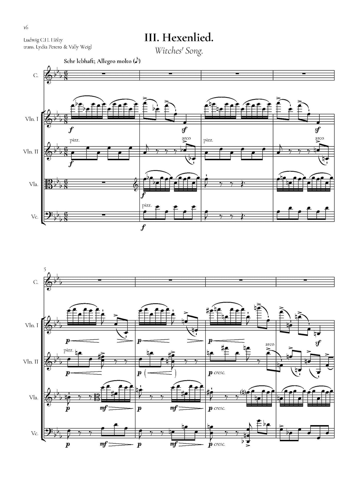 Weigl: Three Songs for Contralto and String Quartet