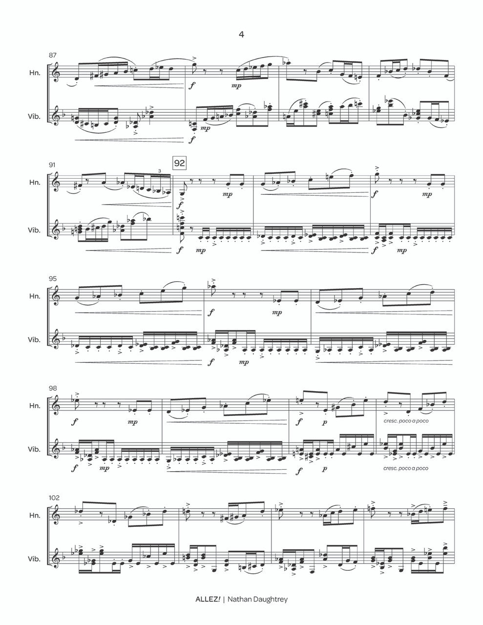 Daughtrey: Allez! (Version for Horn & Vibraphone)