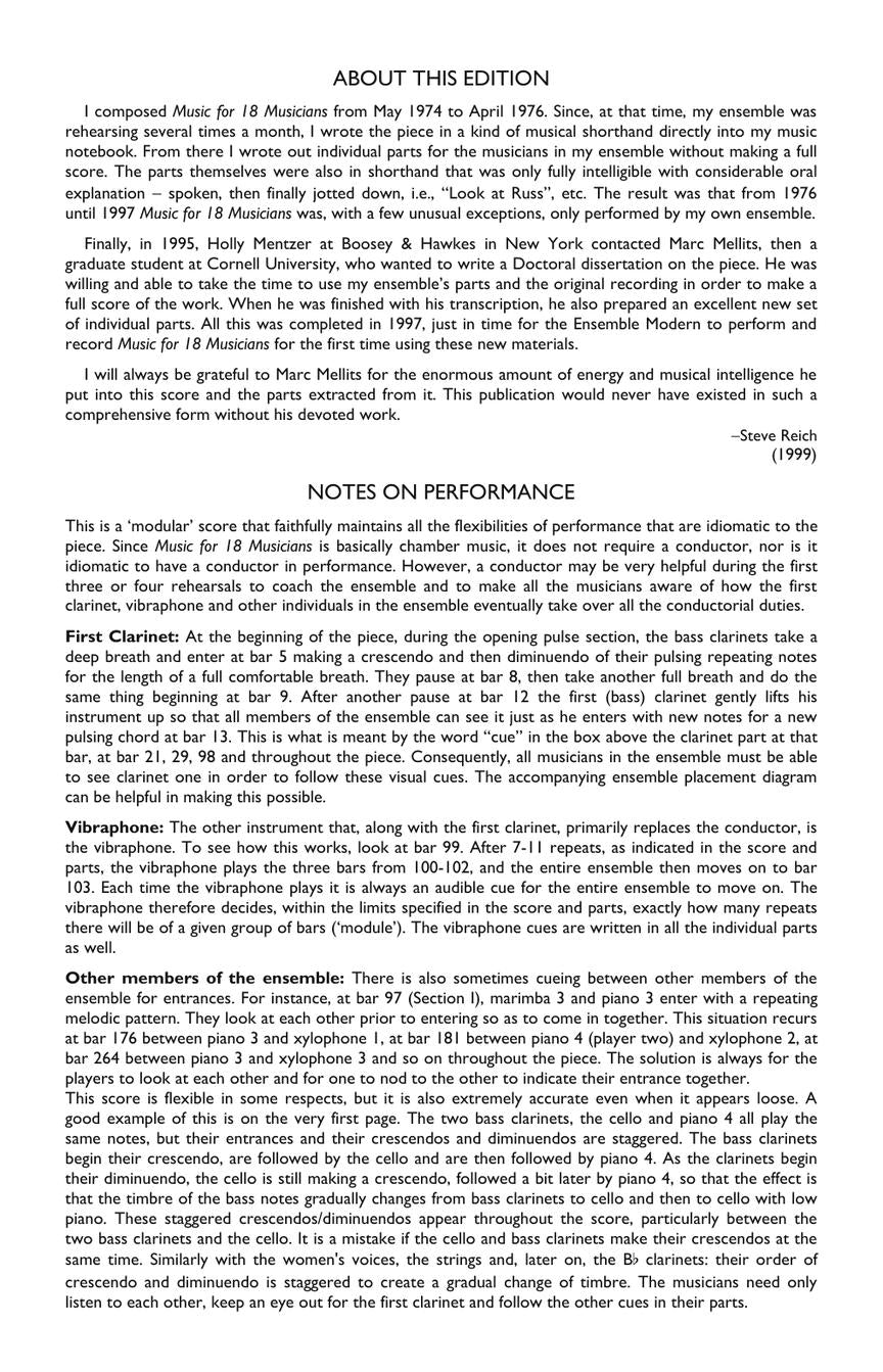 Reich: Music for 18 Musicians