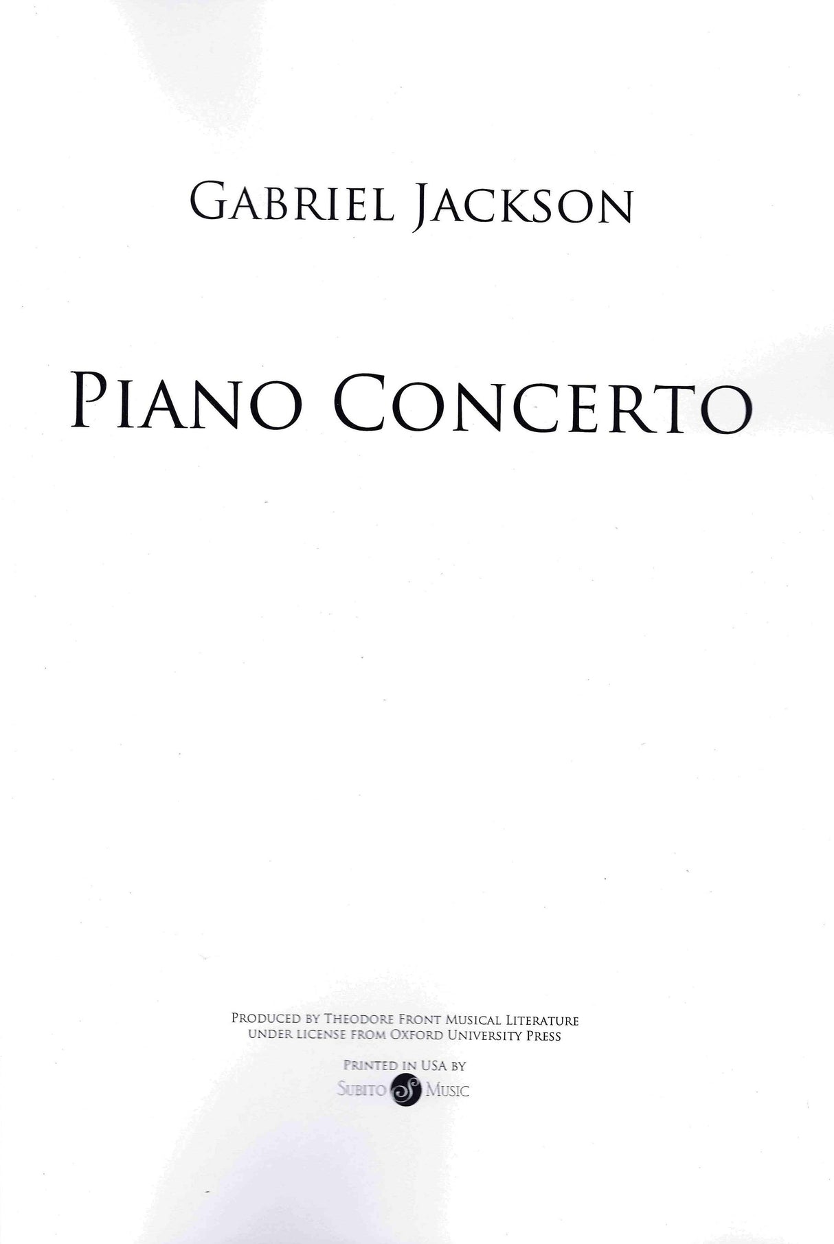 G. Jackson: Piano Concerto
