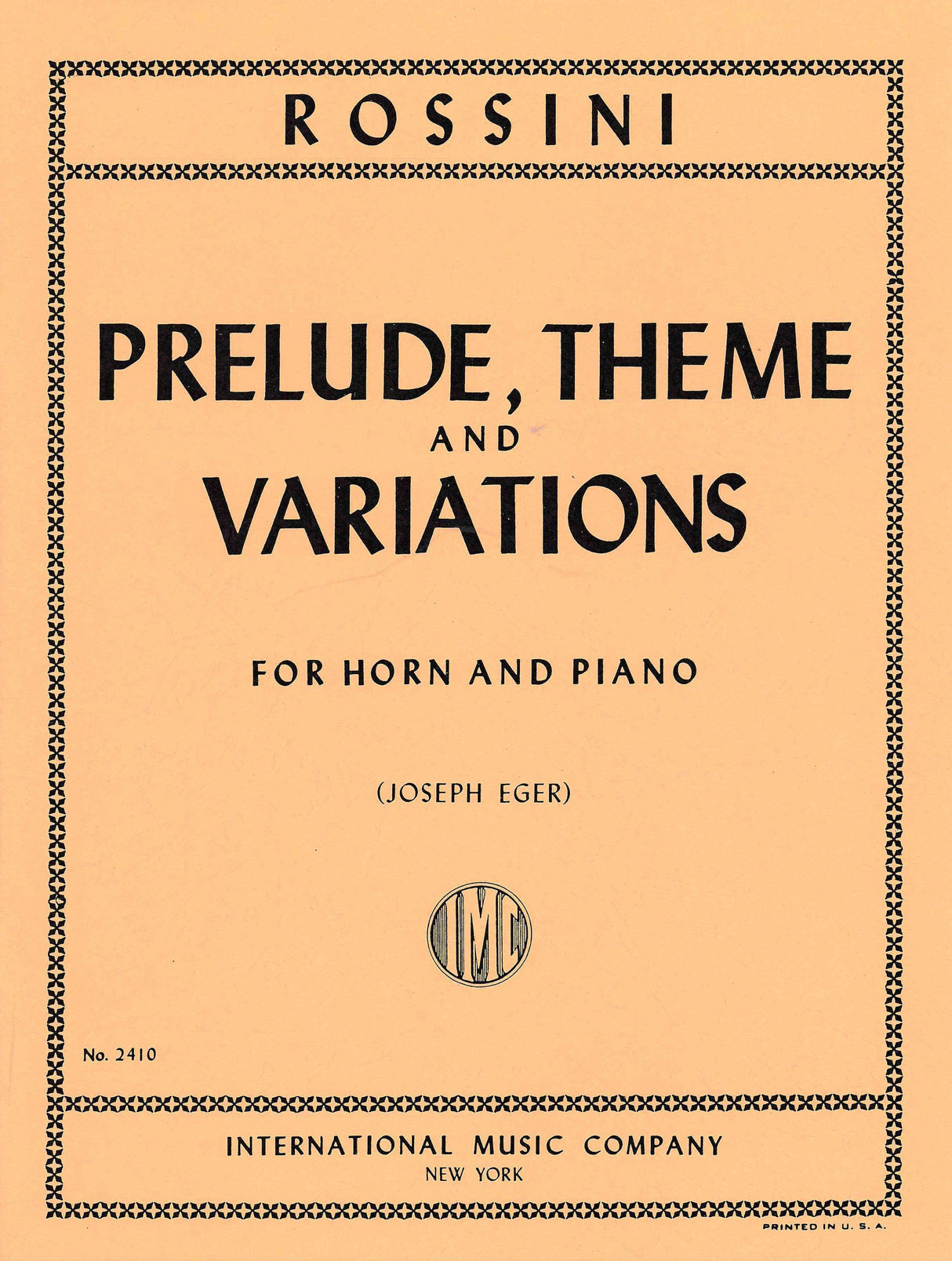 Rossini: Prélude, Thème & Variations