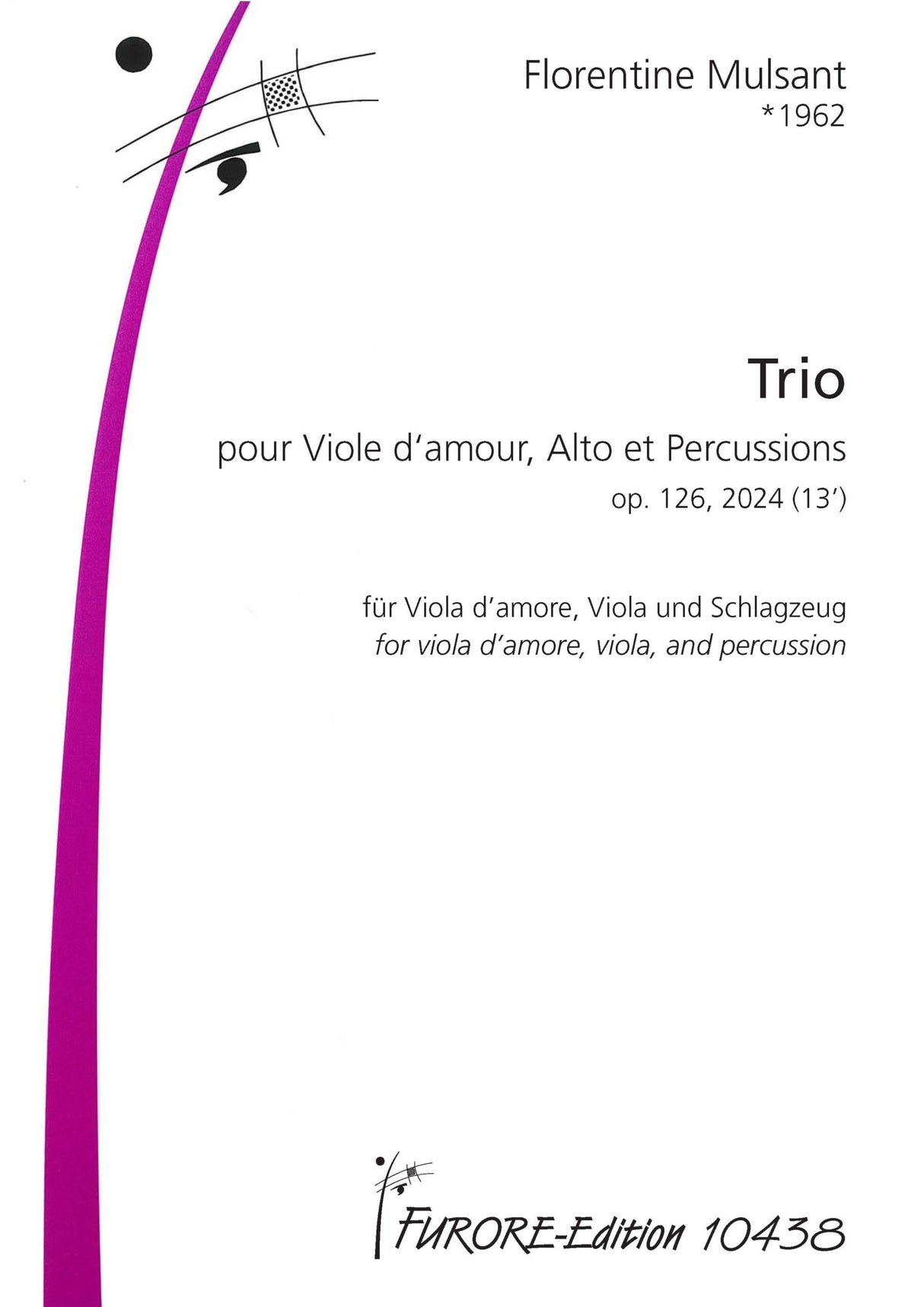 Mulsant: Trio for Viola d'amore, Viola, & Percussion, Op. 126