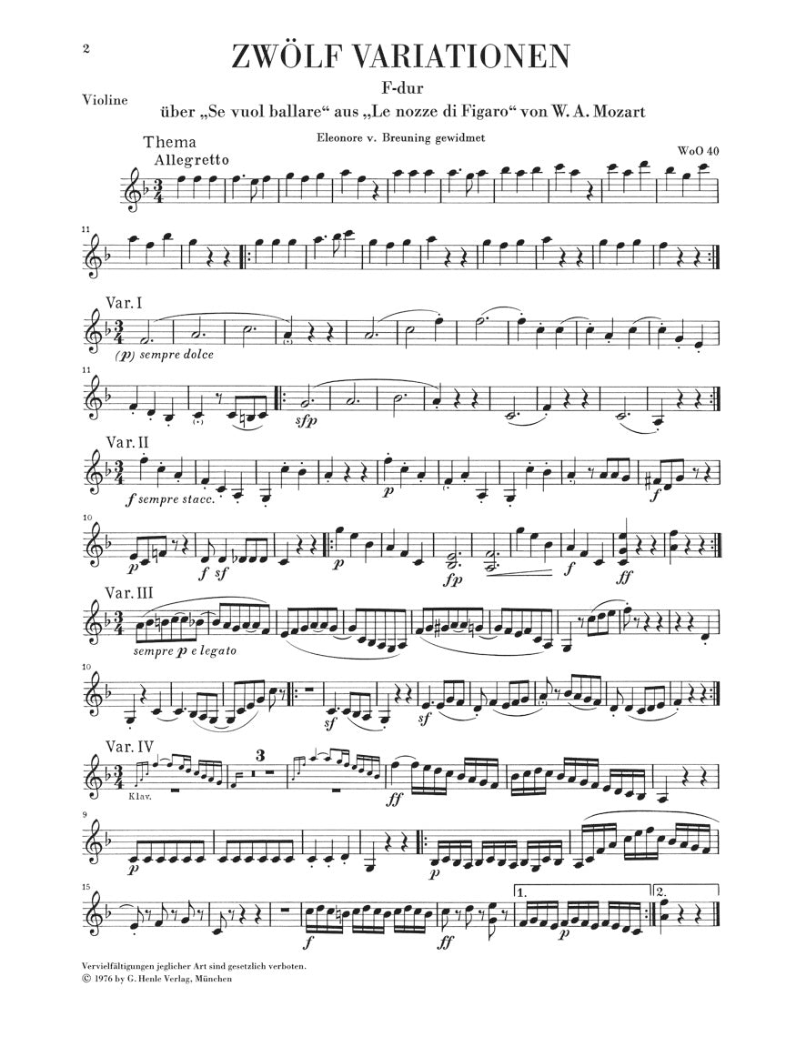 Beethoven: Variations, Rondo, & Dances, WoO 40-42