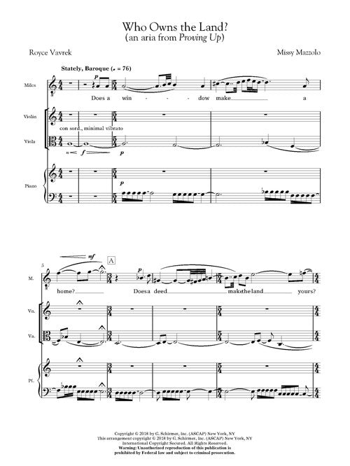 Mazzoli: Who Owns the Land? (Version for Tenor & Ensemble)