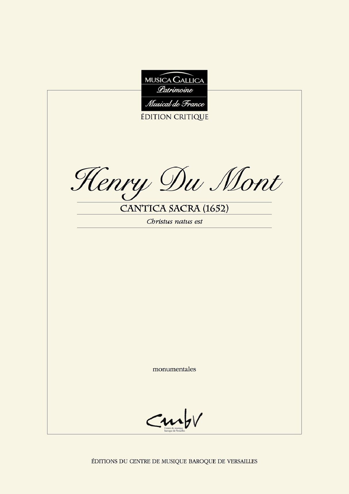 Du Mont: Christus natus est from Cantica Sacra (1652)