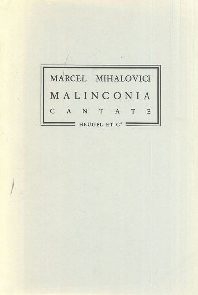 Mihalovici: Malinconia, Op. 109