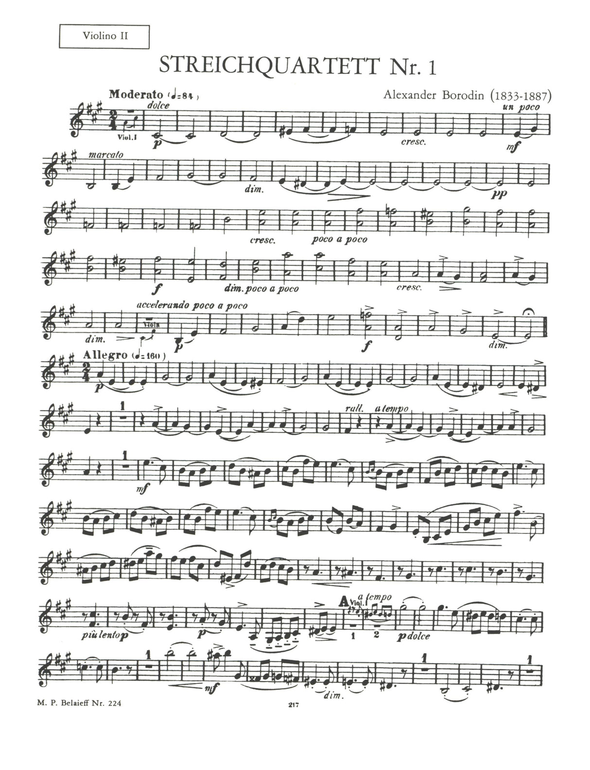 Borodin: String Quartet No. 1 in A Major