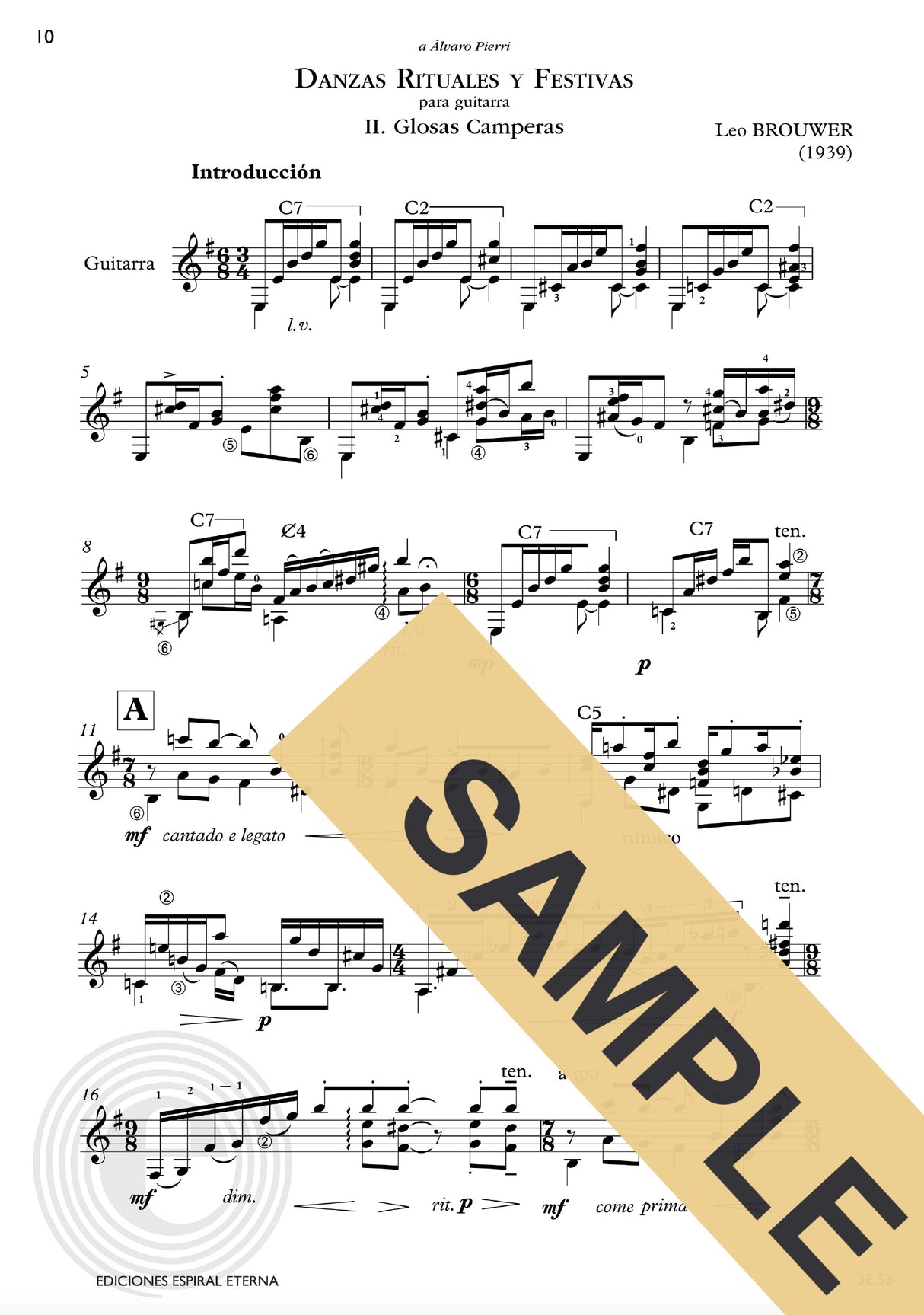 Brouwer: Danzas rituales y festivas - Volume 2