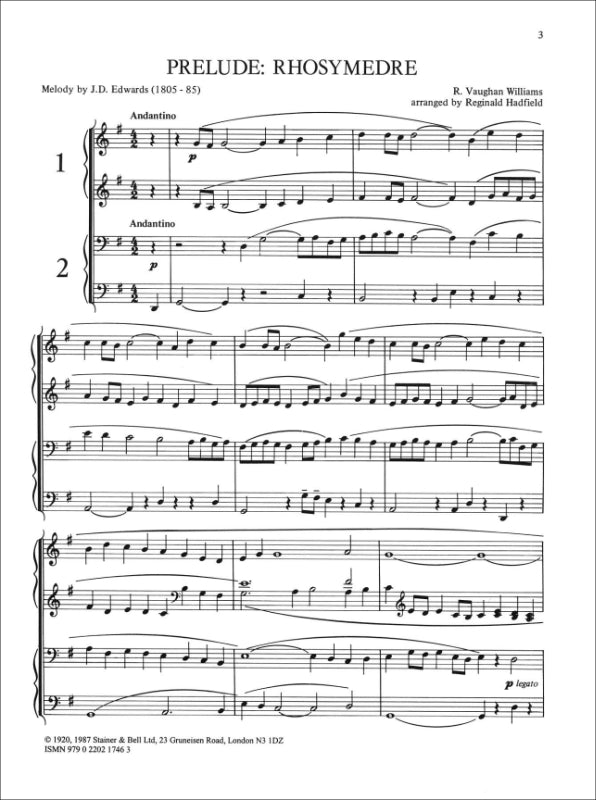 Vaughan Williams: Rhosymedre (arr. for piano 4-hands)