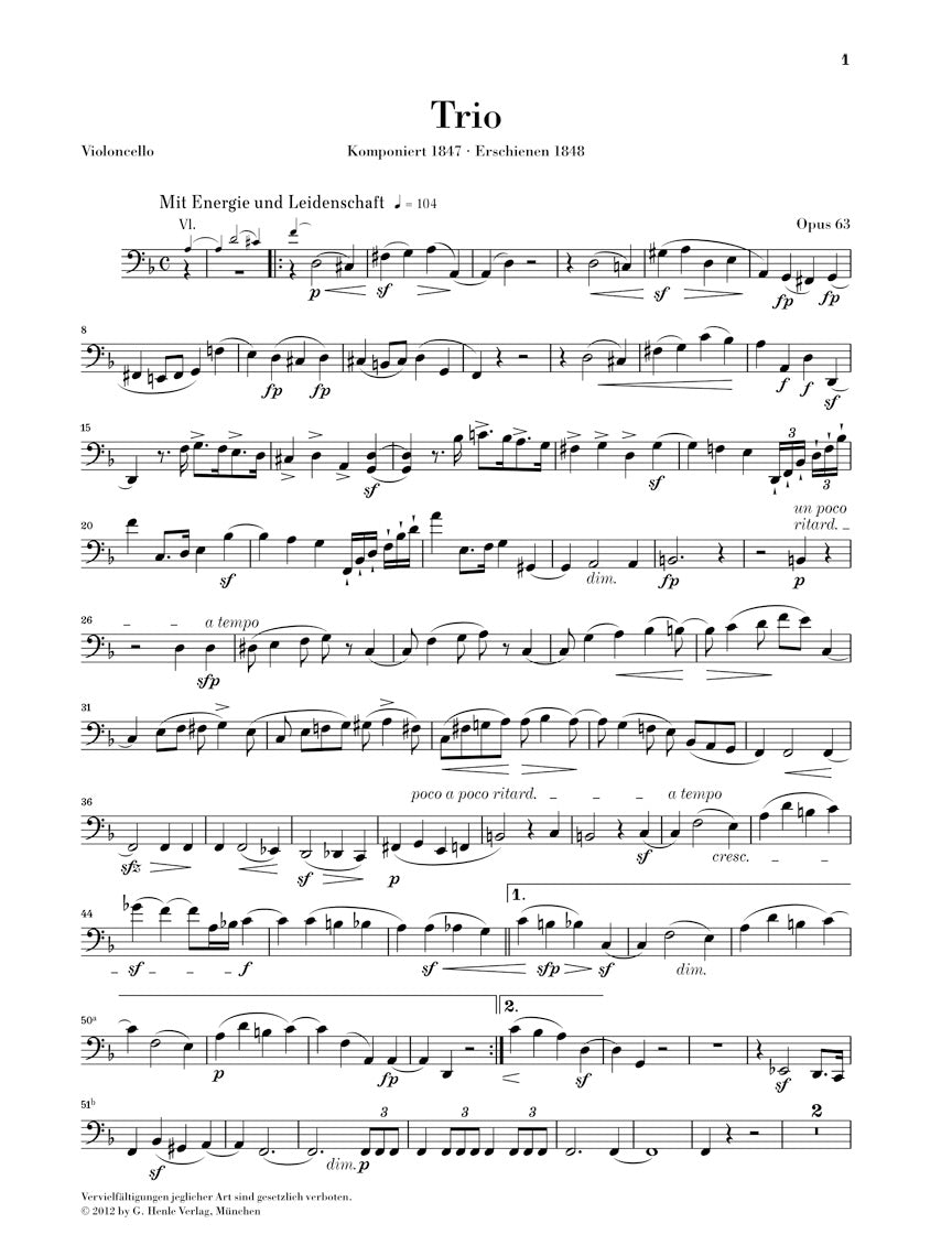 Schumann: Works for Piano Trio