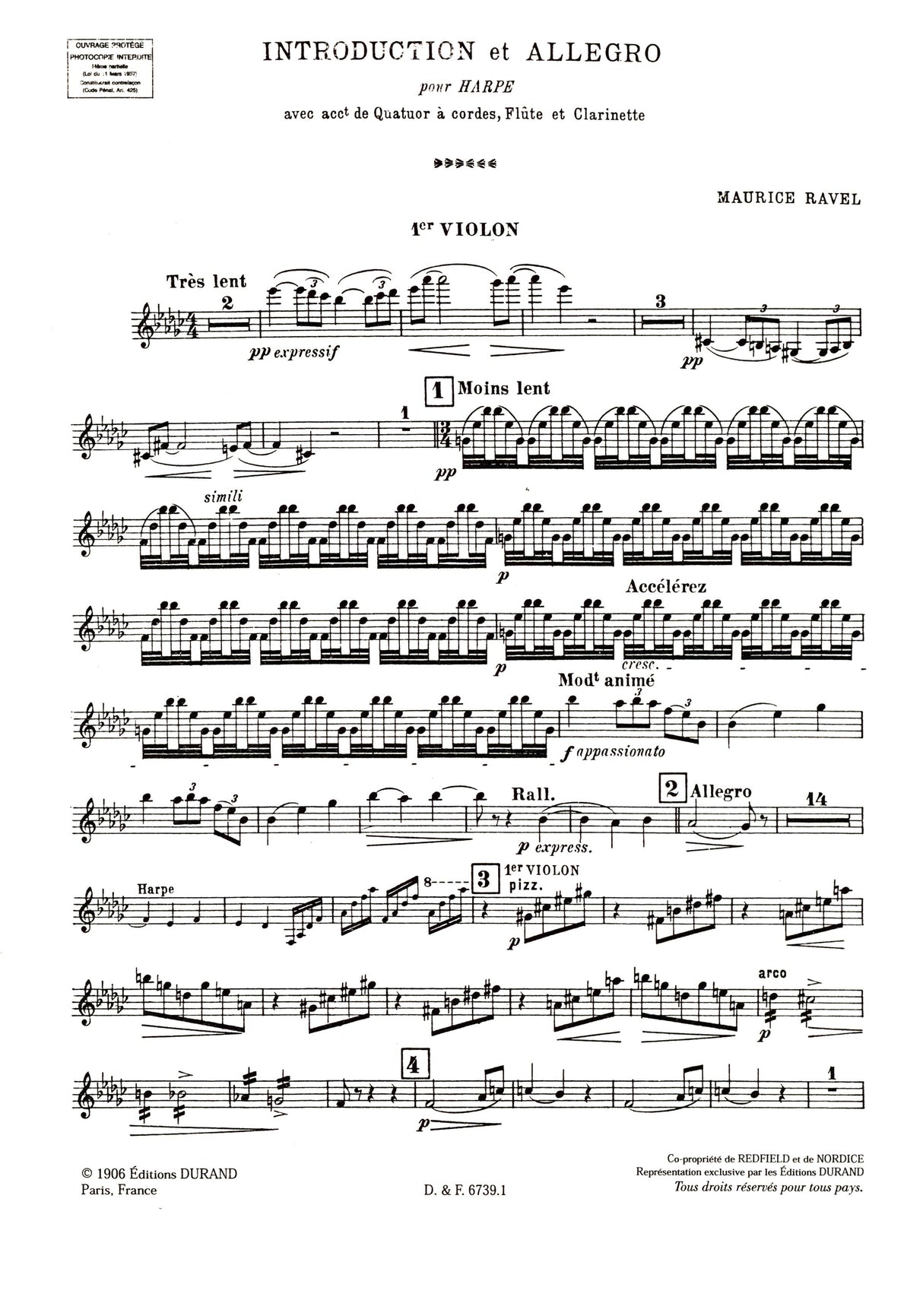 Ravel: Introduction and Allegro for Harp, String Quartet, Flute and Clarinet