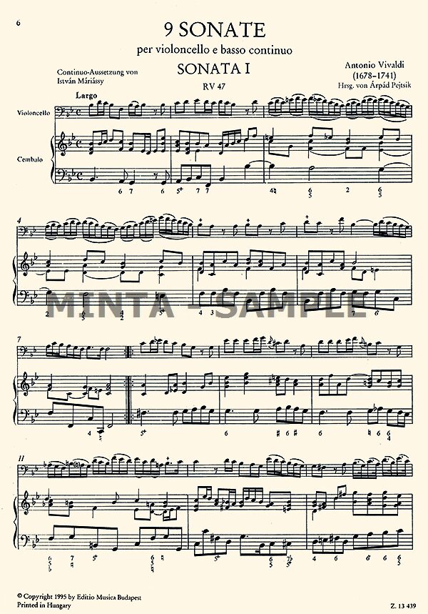 Vivaldi: 9 Cello Sonatas, RV 39-47